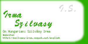 irma szilvasy business card